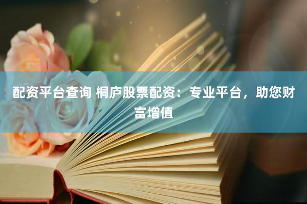 配资平台查询 桐庐股票配资：专业平台，助您财富增值