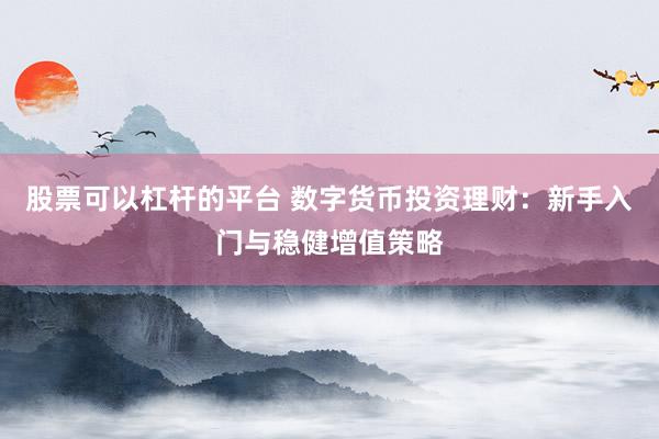 股票可以杠杆的平台 数字货币投资理财：新手入门与稳健增值策略
