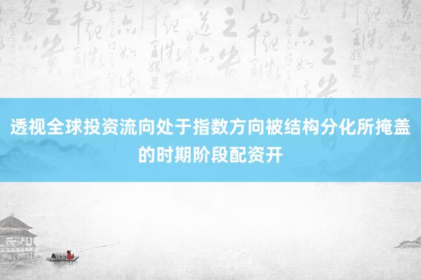 透视全球投资流向处于指数方向被结构分化所掩盖的时期阶段配资开