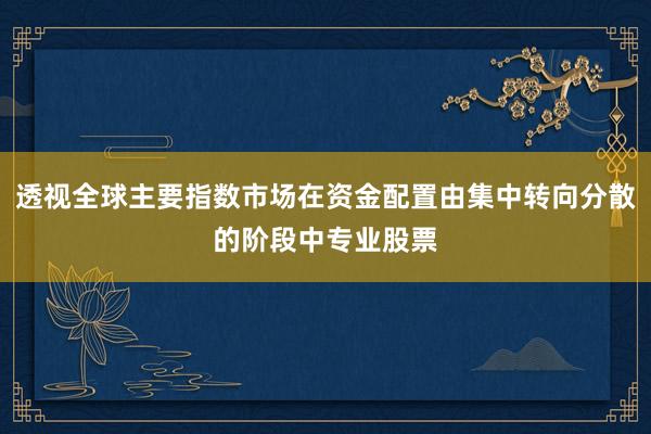 透视全球主要指数市场在资金配置由集中转向分散的阶段中专业股票