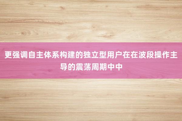 更强调自主体系构建的独立型用户在在波段操作主导的震荡周期中中
